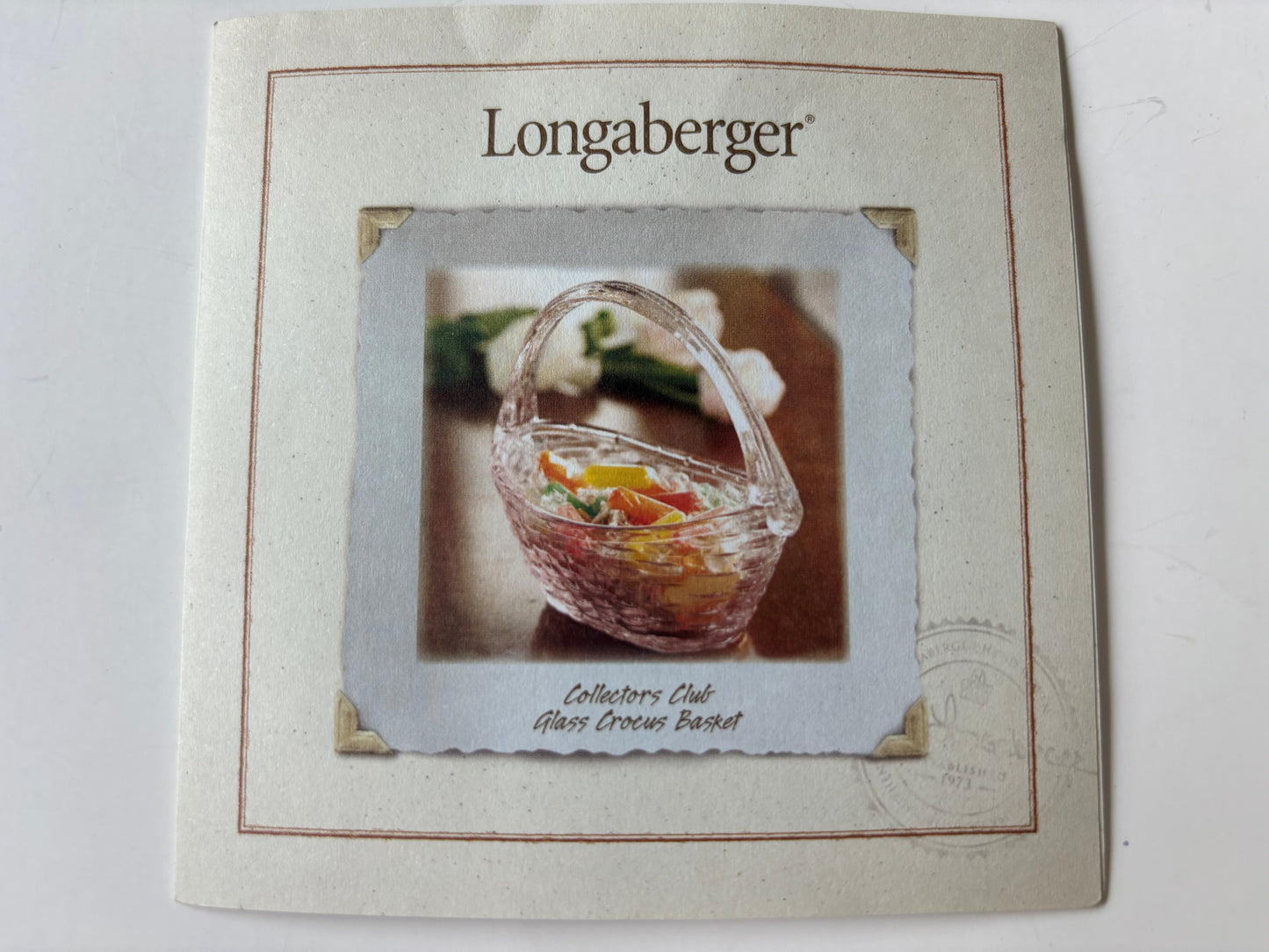 Longaberger Collectors Club Glass Crocus Basket