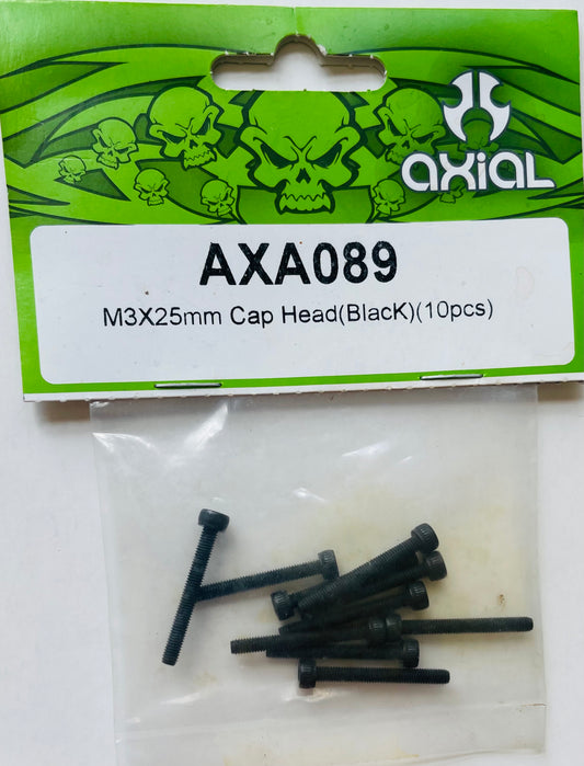 Axial M3x25mm Cap Head (Black) (10 pcs) AXA089