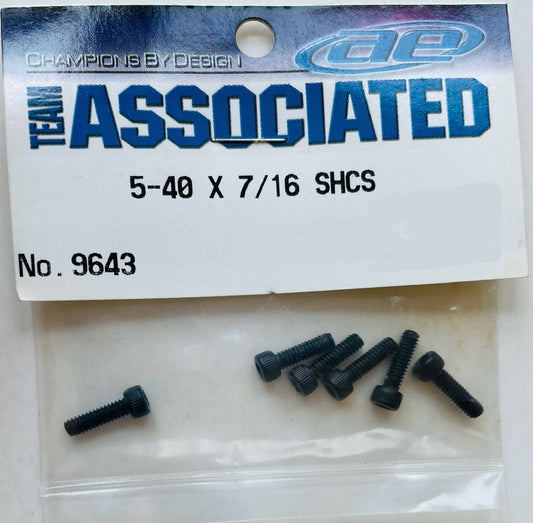 Team Associated 5-40 x 7/16 SHCS Screws (6) 9643