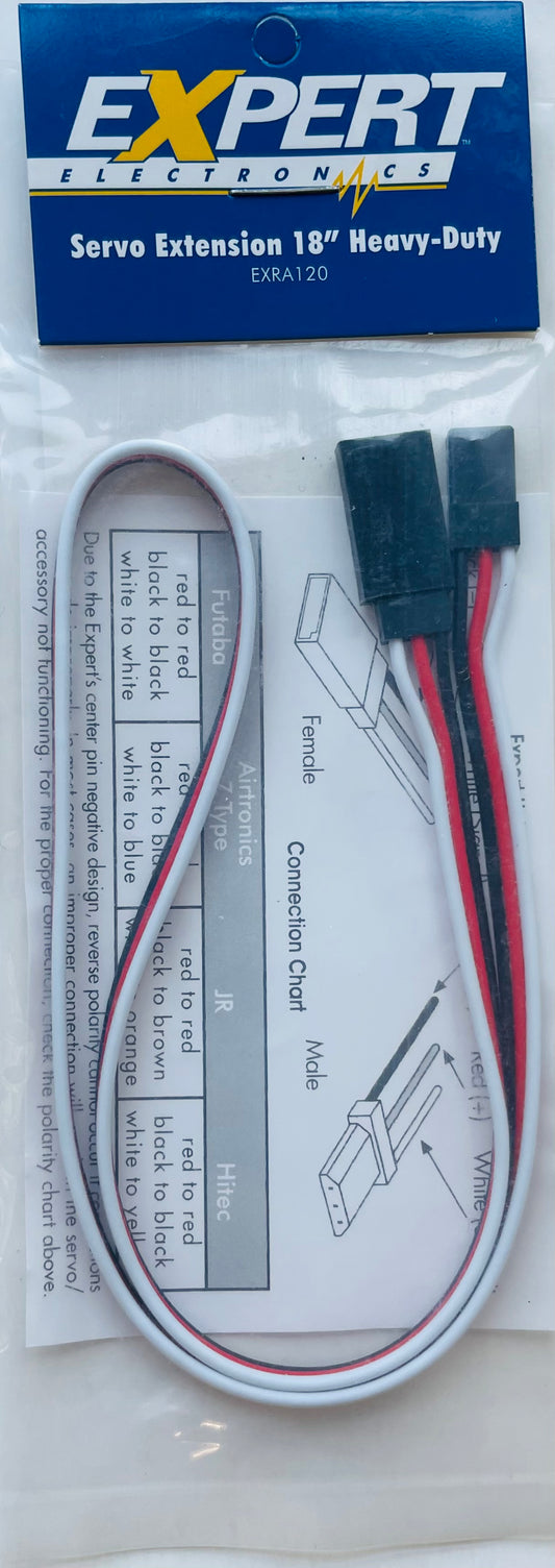 Expert Electronics 18" Heavy-Duty Servo Extension #EXRA120