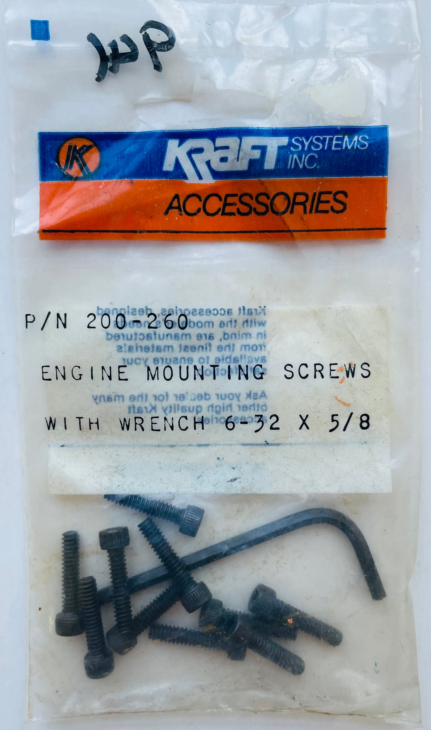 Kraft Systems 6-32 x 5/8 Engine Mounting Screws w/ Wrench #200-260