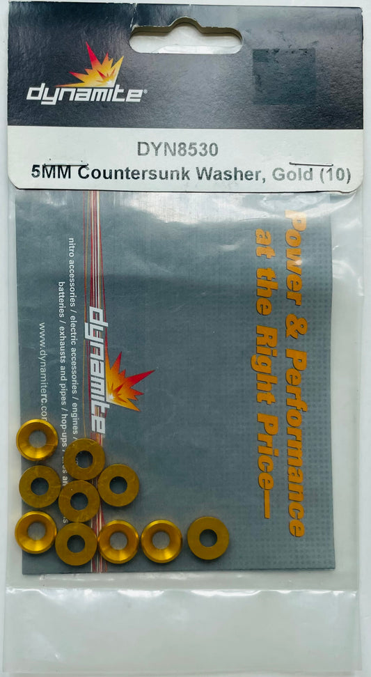 Dynamite 5mm Gold Countersunk Washers (10) DYN8530