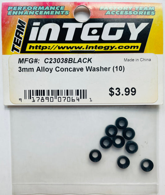 Integy 3mm Alloy Concave Washer (10) #C23038BLACK