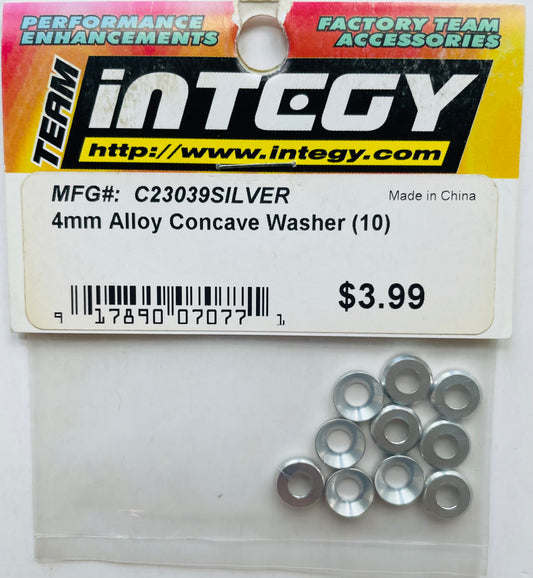 Integy 4mm Alloy Concave Washer (10) #C23039SILVER