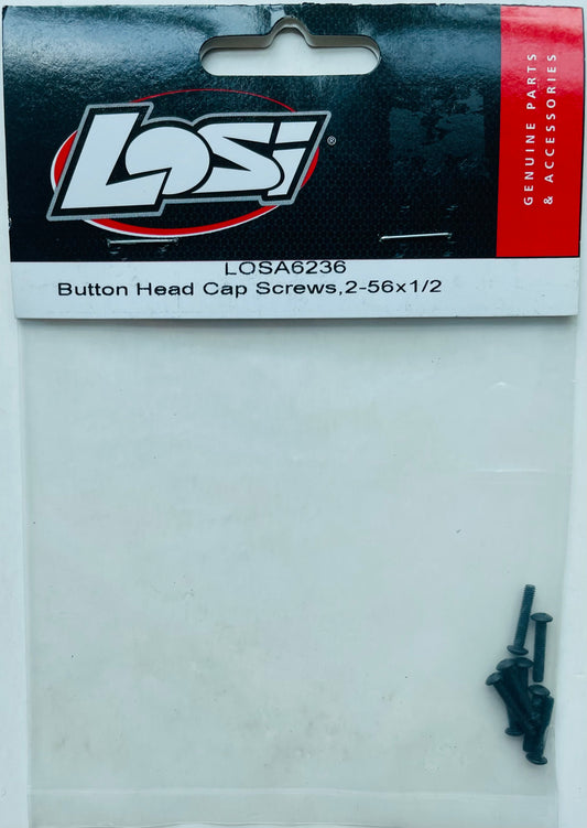 Losi 2-56 x 1/2 Button Head Cap Screws (8) LOSA6236