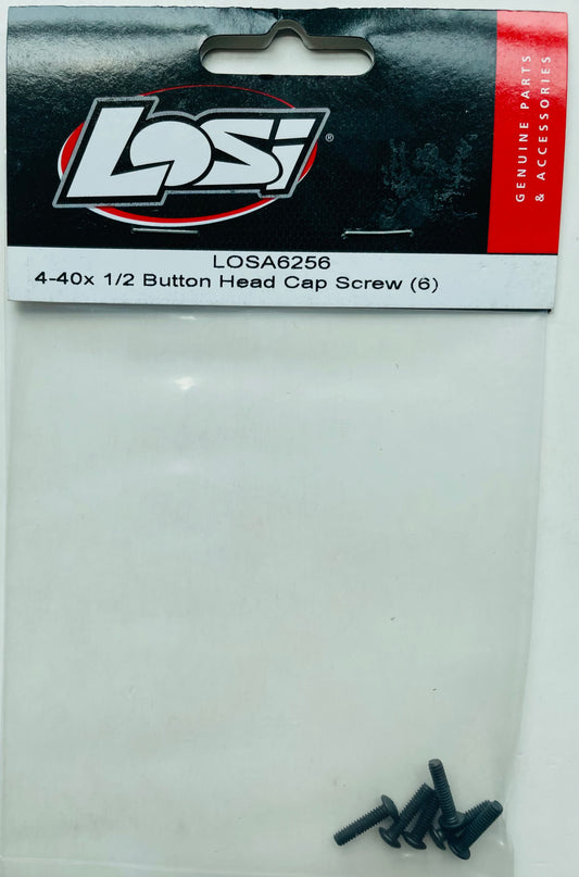 Losi 4-40 x 1/2" Button Head Cap Screws (6) LOSA6256
