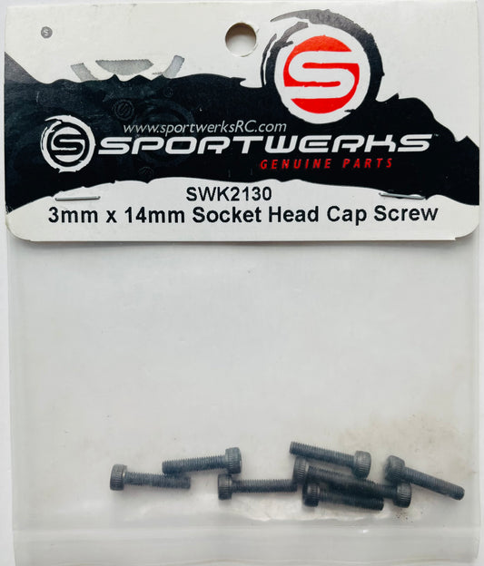 Sportwerks 3mm x 14mm Socket Head Cap Screws (8pcs) SWK2130