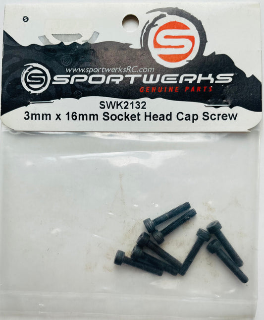 Sportwerks 3mm x 16mm Socket Head Cap Screws (8pcs) SWK2132