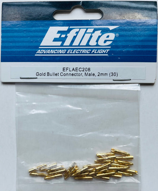 E-Flite 2mm Male Gold Bullet Connector (30) EFLAEC208