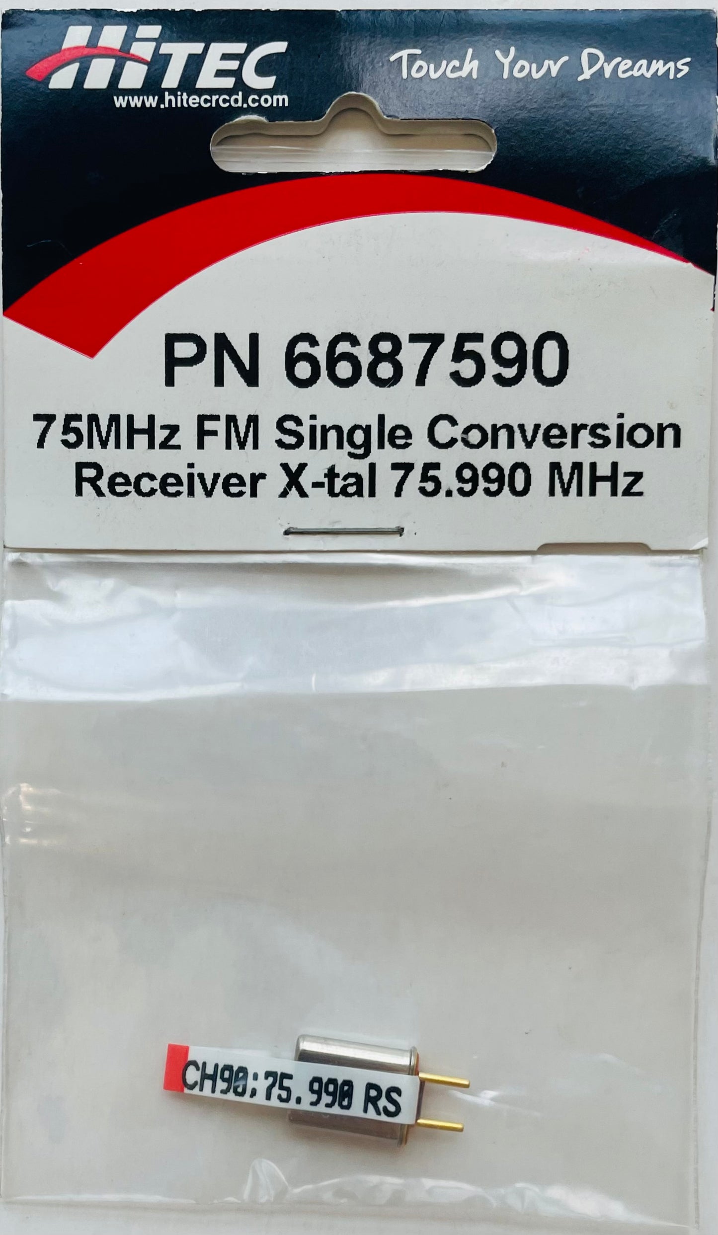 Hitec 75MHz FM Single Conversion Receiver Crystal 75.990 MHz 6687590