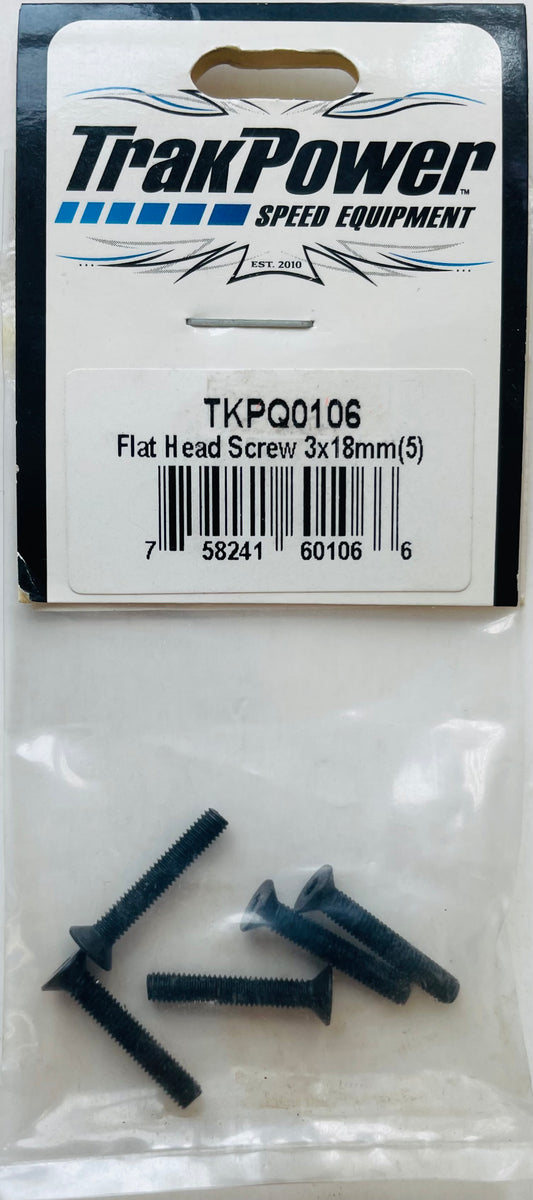 TrakPower 3 x 18mm Flat Head Screws (5) TKPQ0106