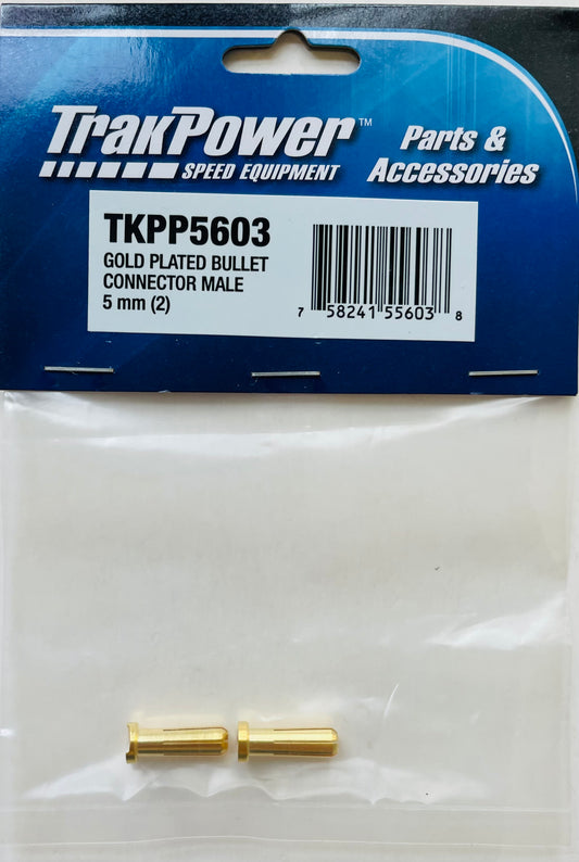 TrakPower 5mm Gold Plated Male Bullet Connectors (2) TKPP5603