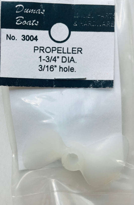 Dumas Boats 1-3/4" DIA w/ 3/16" Hole Propeller #3004