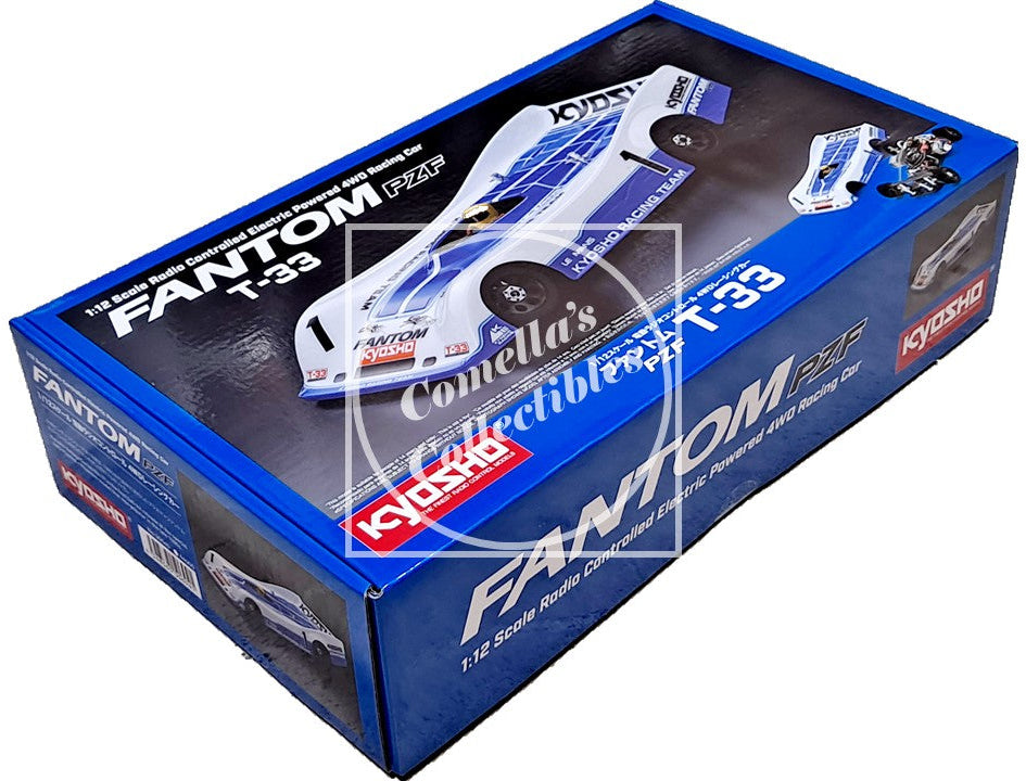 Model car packaging with 'Fantom' branding on a white background