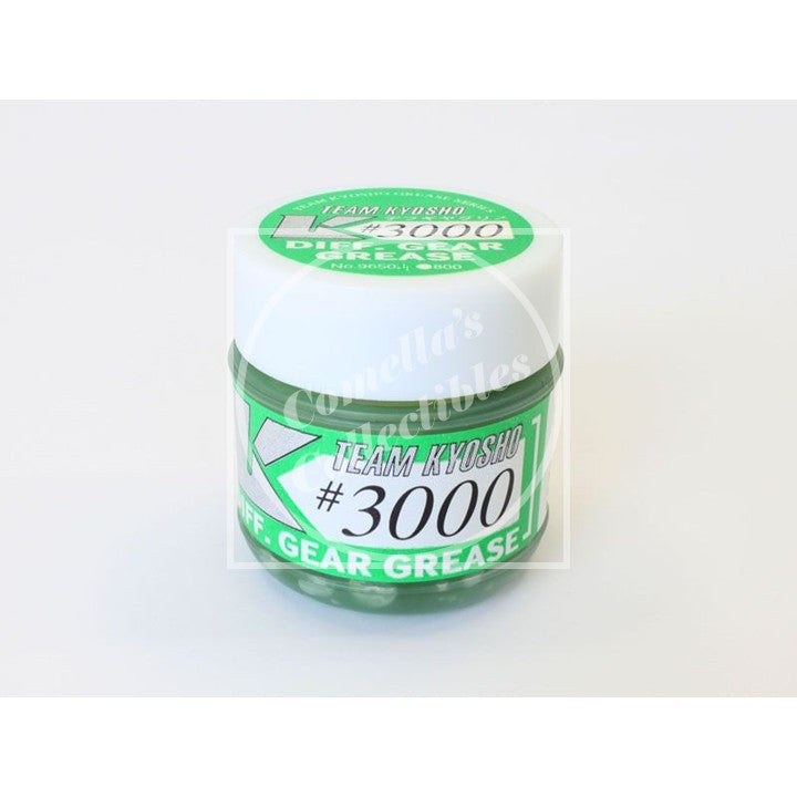 Jar of Team Kyoshó gear grease with green label on a white background
