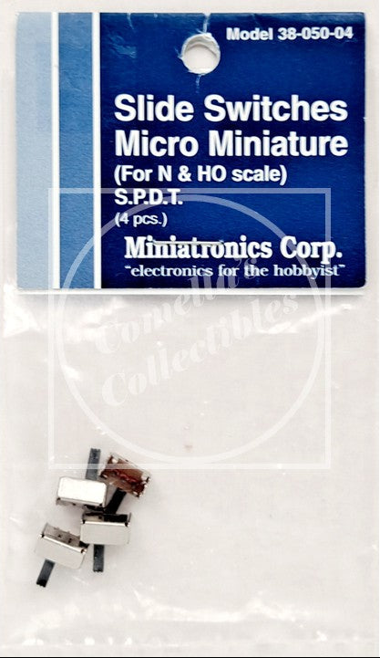 Miniatronics Corp. Slide Switches Micro Miniature (Model 38-050-04) for N & HO scale S.