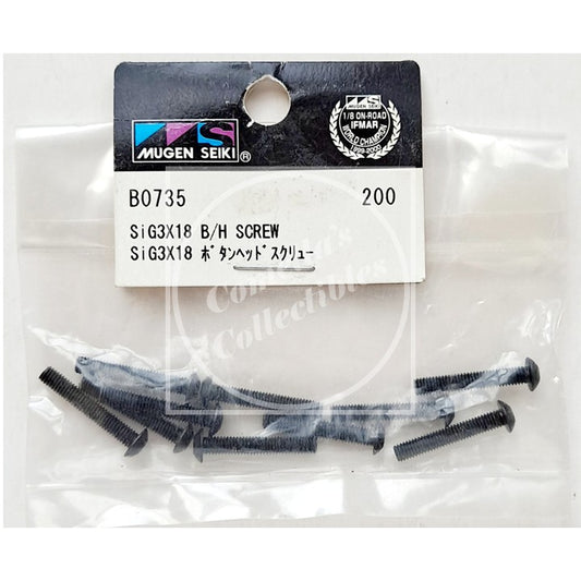 Mugen Seiki B0735 SiG 3x18mm Hex Drive Button Head B/H Screw (10 pcs)