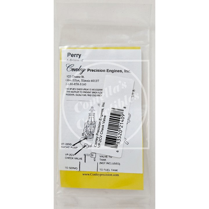 Perry valve pack with label on a white background