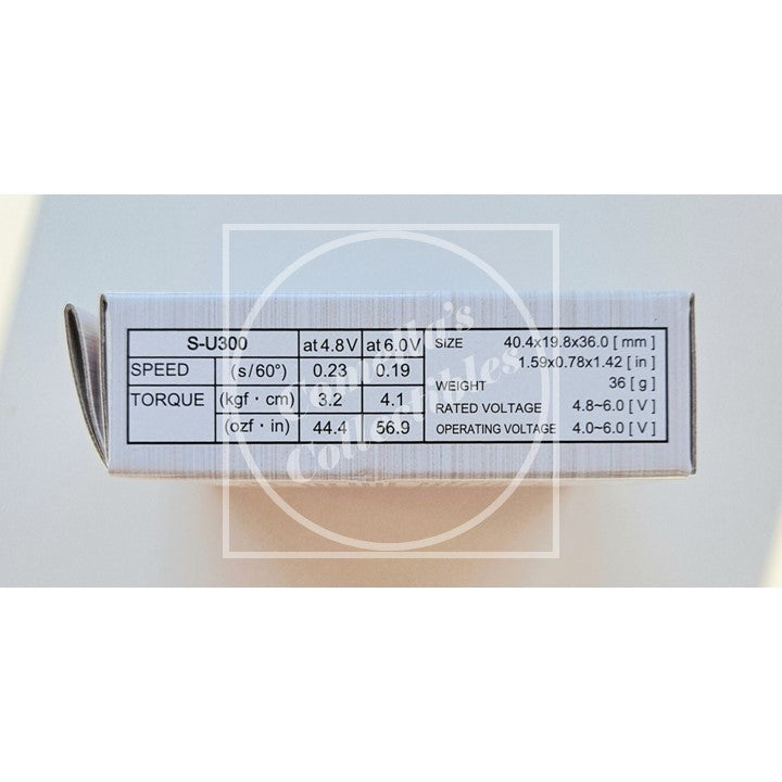 Futaba S-U300 servo speed and torque specifications