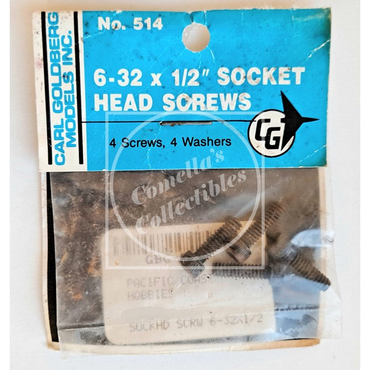 NOS Carl Goldberg 6-32 x 1/2" Socket Head Screws Only (4 pcs) #514