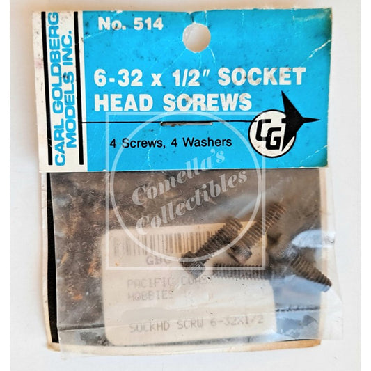 NOS Carl Goldberg 6-32 x 1/2" Socket Head Screws Only (4 pcs) #514