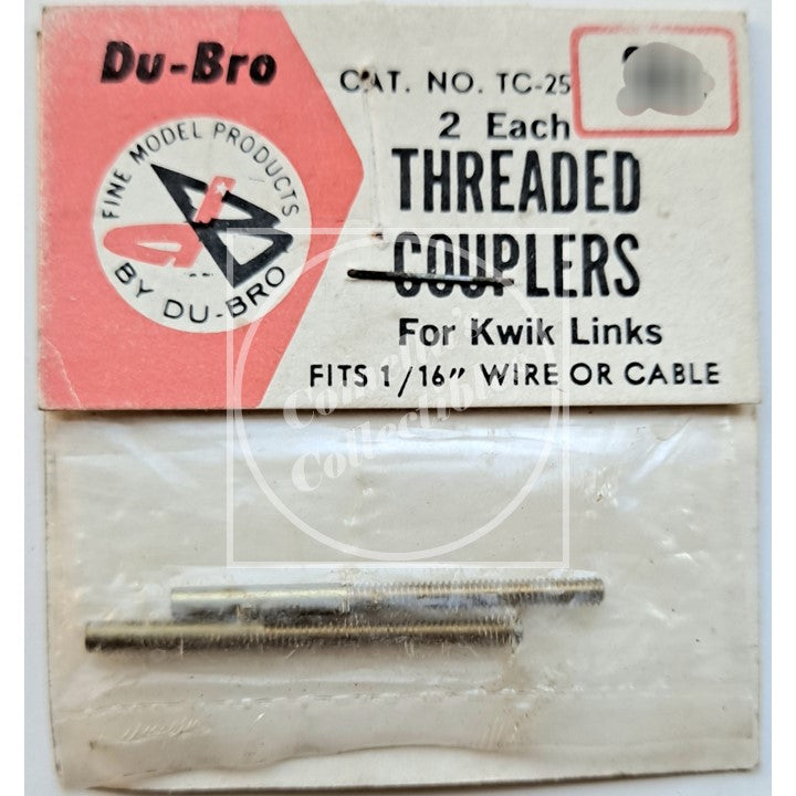 Vintage NOS Du-Bro Threaded Couplers (2 pcs) for Kwik Links #111 TC-25