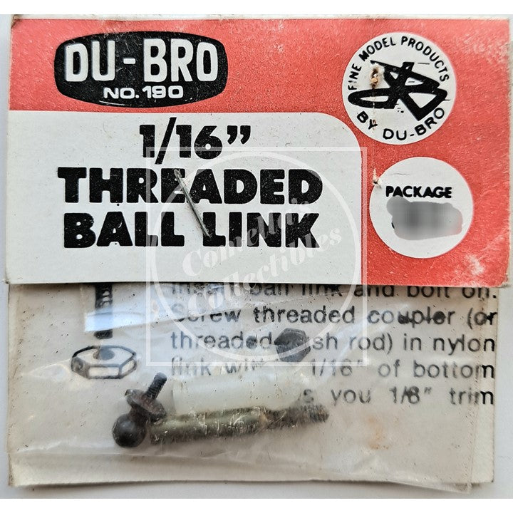 Vintage NOS Du-Bro 1/16" Threaded Ball Link #190