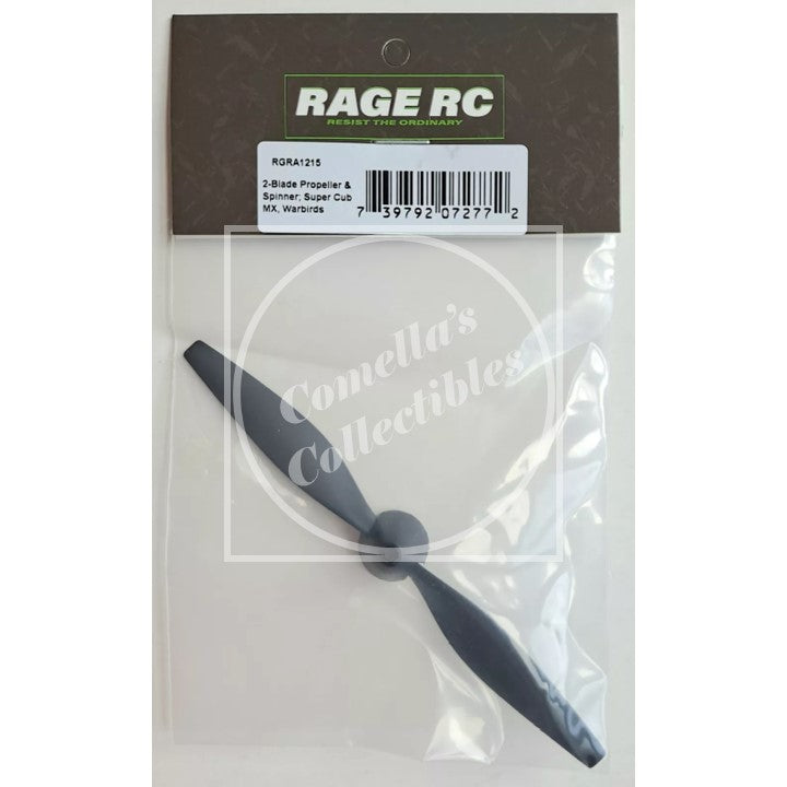 Rage RC 2-Blade Prop & Spinner; S. Cub MX, MX4, Warbirds w/ Prop Saver RGRA1215