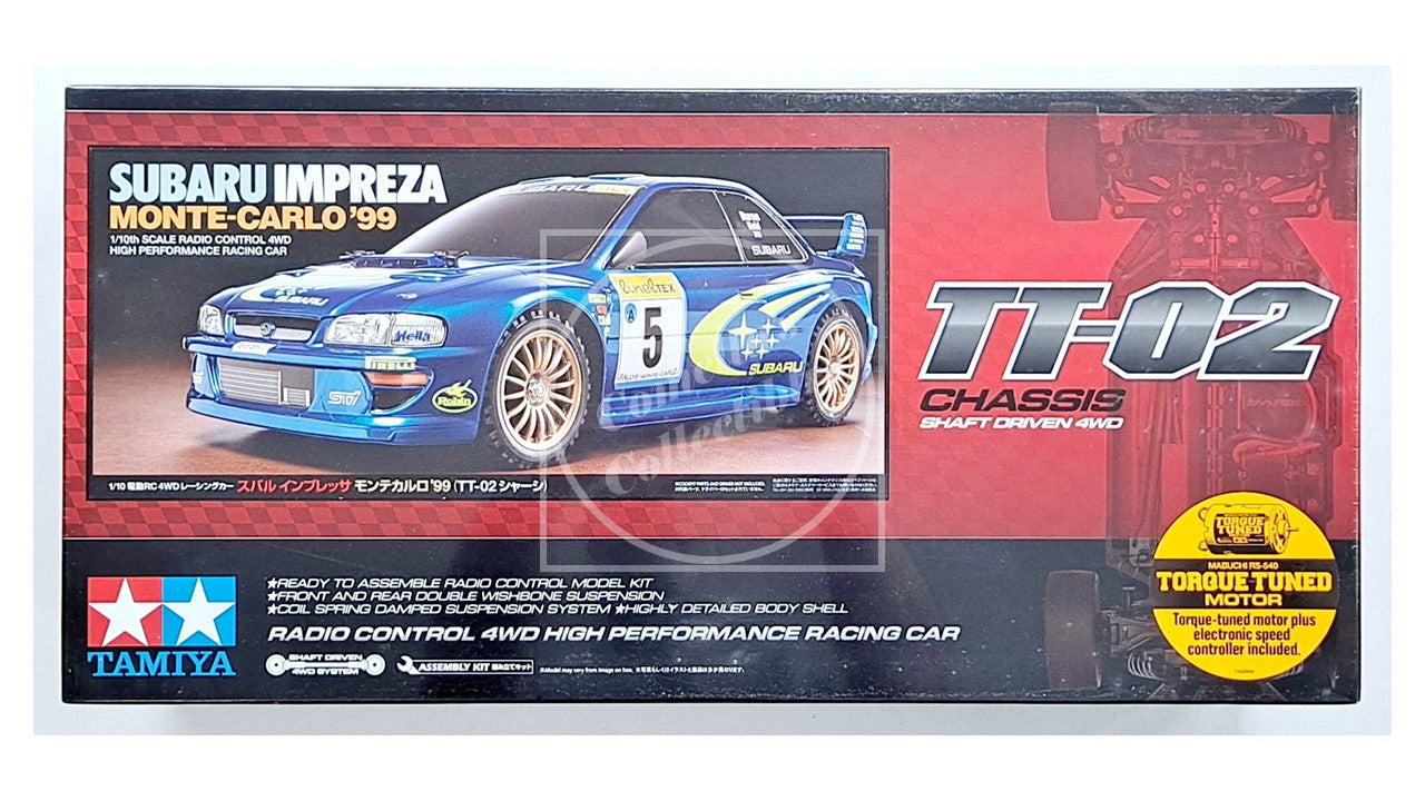 Tamiya RC 1/10 '99 Subaru Impreza 4WD Rally Kit TT-02 Chassis Motor & ESC #58631