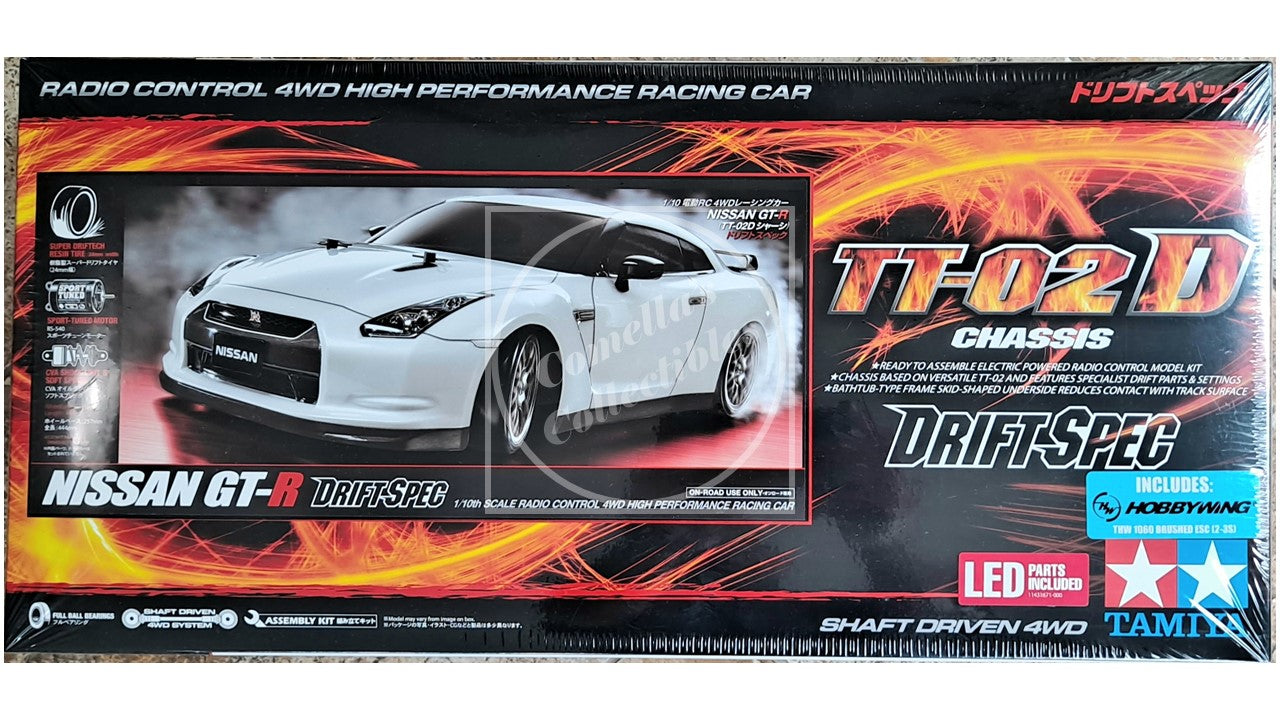 Tamiya RC 1/10 Nissan GT-R 4WD Drift Kit TT-02D Chassis Motor & ESC #58623A