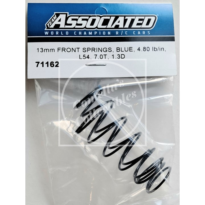 Factory Team Assoc. 13mm Front Springs, blue 4.80 lb/in, L54, 7.0T, 1.3D #71162