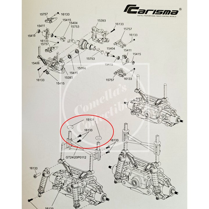 Body Spacer O-Ring for Carisma RC GT24 Series (8 pcs)