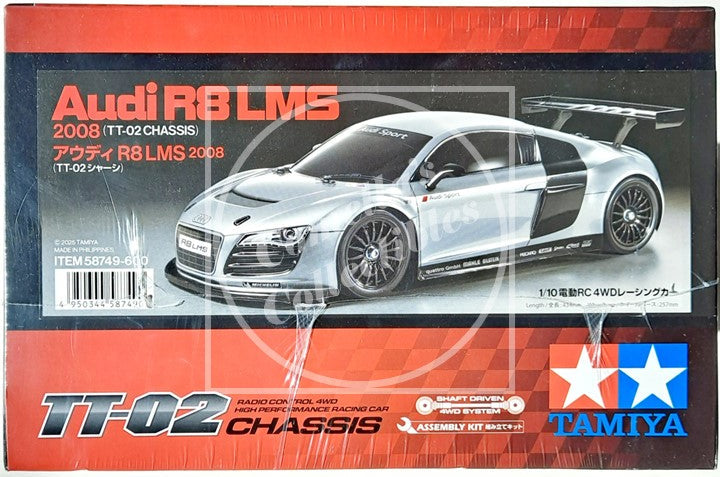 Tamiya 1/10 2008 Audi R8 LMS 4WD Kit TT-02 Chassis w/ Motor & ESC #58749