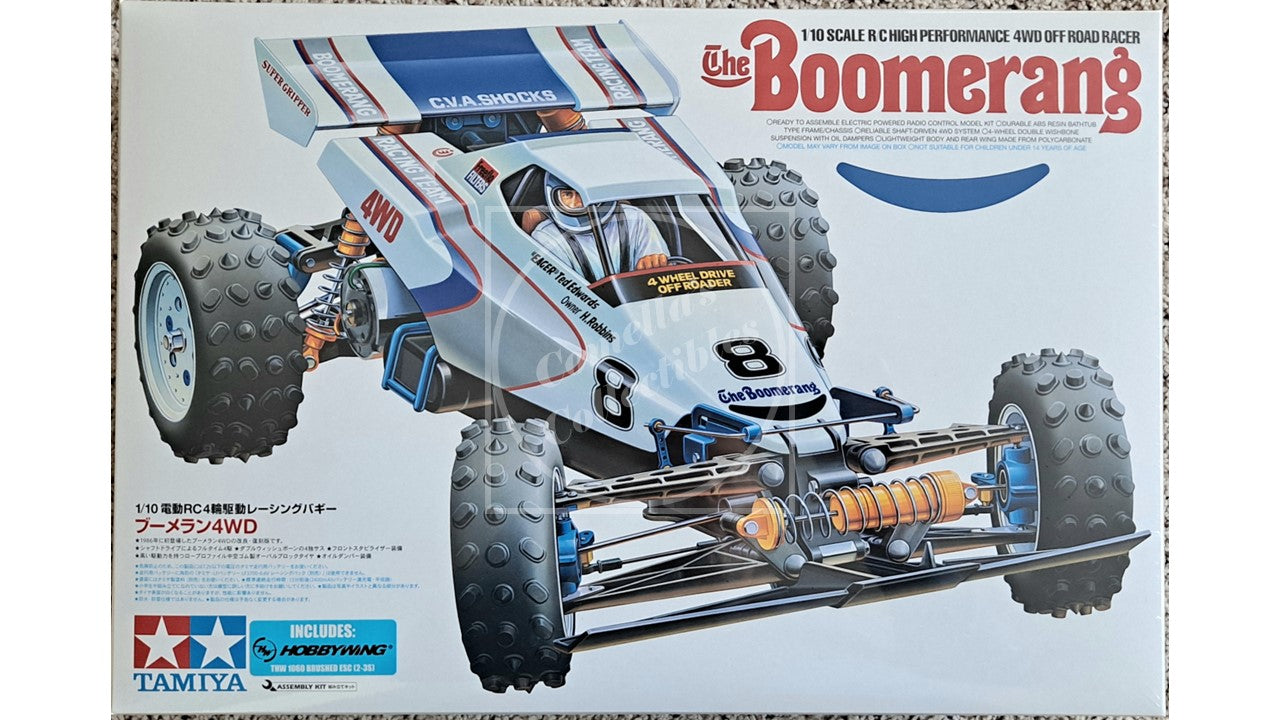 Tamiya RC 1/10 Boomerang 2008 4WD Kit w/ 540 Motor & ESC #58418-60A –  Comella's Collectibles LLC