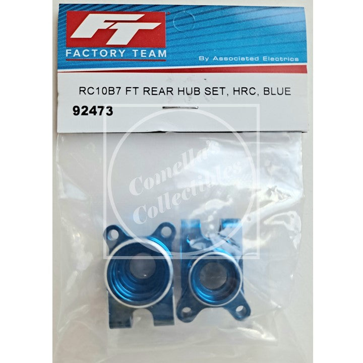 Factory Team Associated RC10B7 FT HRC Blue Alum Rear Hub Set #92473