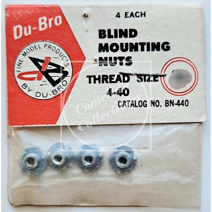 Vintage NOS Du-Bro 4-40 Blind Mounting Nuts (4 pcs) #135 BN-440
