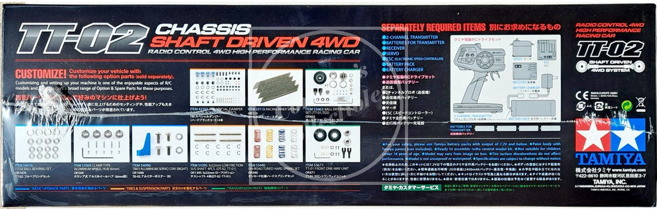 Tamiya 1/10 2008 Audi R8 LMS 4WD Kit TT-02 Chassis w/ Motor & ESC #58749