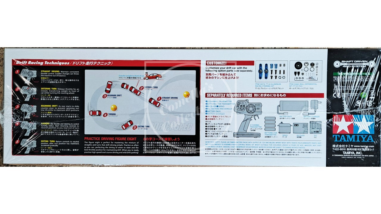 Tamiya RC 1/10 Nissan GT-R 4WD Drift Kit TT-02D Chassis Motor & ESC #58623A