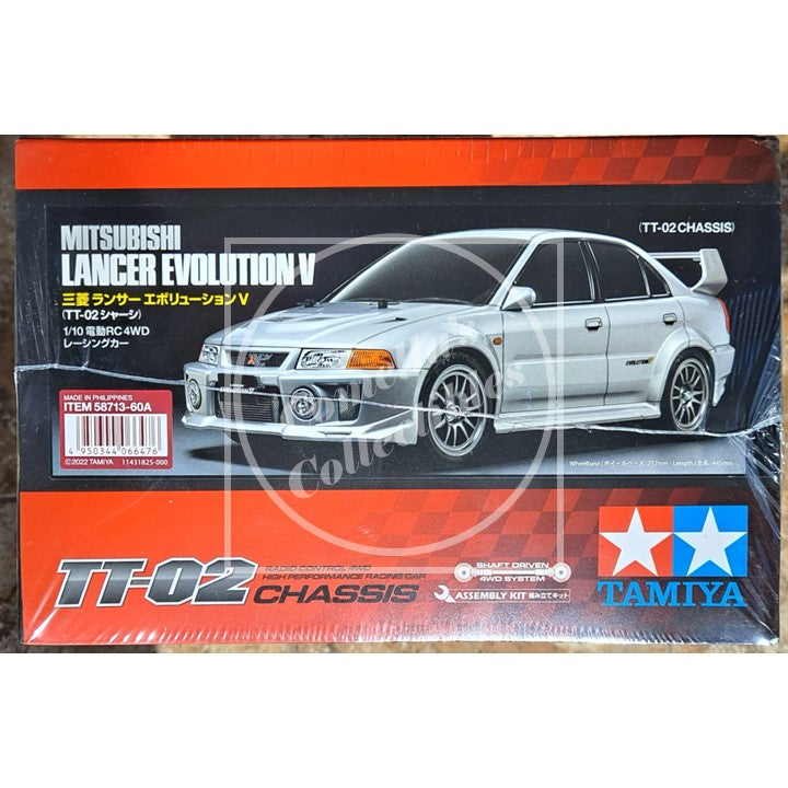 Tamiya 1/10 Mitsubishi Lancer Evo. V 4WD TT-02 Kit with Motor & ESC #58713-60A