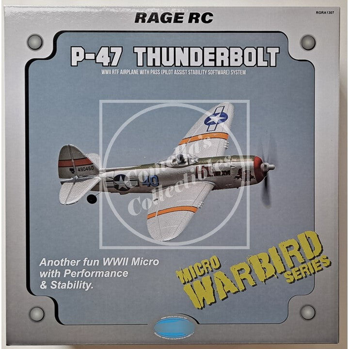 Rage RC P-47 Thunderbolt Micro RTF Airplane w/ Pilot Assist PASS RGRA1307