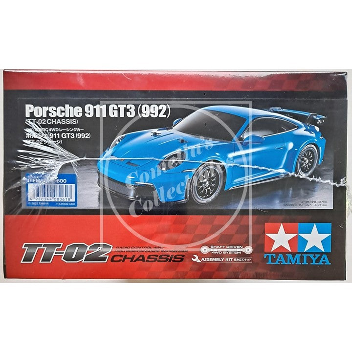 Tamiya 1/10 Porsche 911 GT3 (992) 4WD Kit TT-02 Chassis Motor & ESC #58712