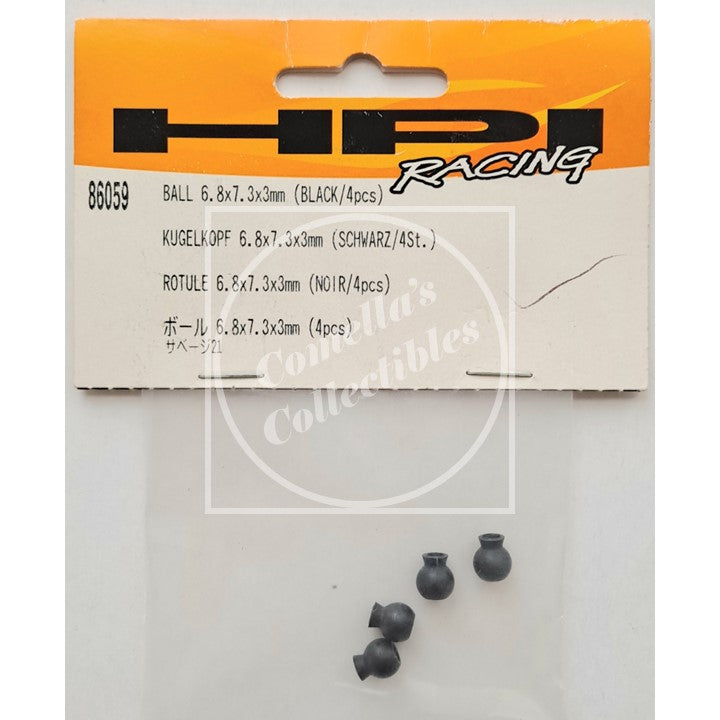 HPI Racing Ball 6.8x7.3x3mm Black (4 pcs) #86059