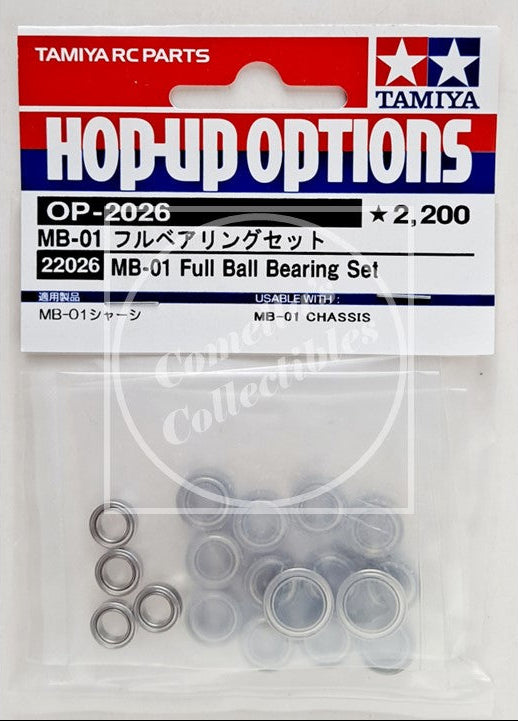 Tamiya RC Parts package with metal bearings inside on a white background