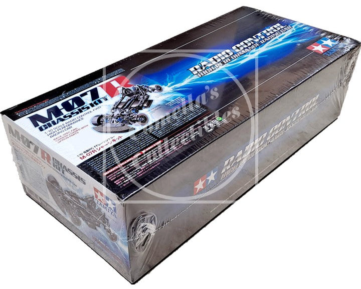 Model kit box for a radio-controlled car with branding on a white background