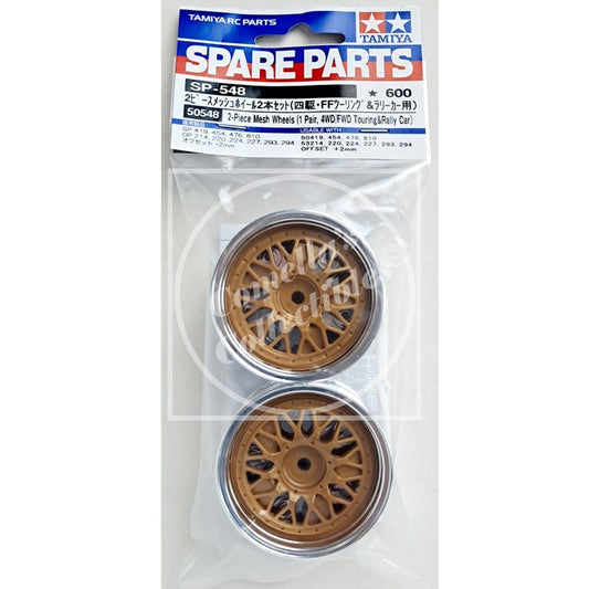 Tamiya 50548 2-Piece Mesh Wheels Gold (1 Pr)