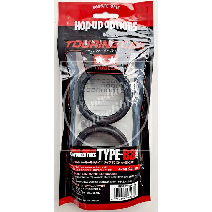 Tamiya Hop-Up Medium-Narrow Reinforced Tires Type-B3 (24mm Width, 1 Pair) #53705