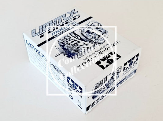 Model car engine in packaging with branding on a light gray background