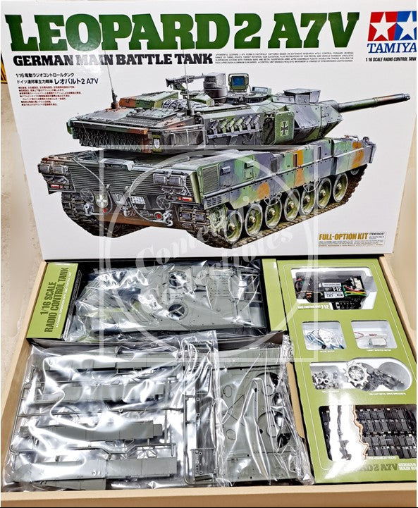Model tank kit of Leopard 2 A7V with Tamiya branding