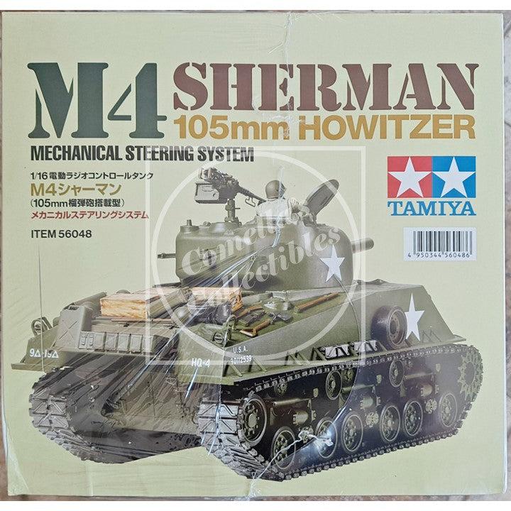 Tamiya RC 1:16 M4 Sherman 105MM Howitzer Tank Kit w/ Mech Steering System 56048