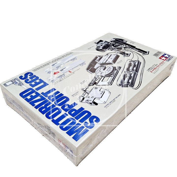 Model kit box with technical illustrations and text on a white background